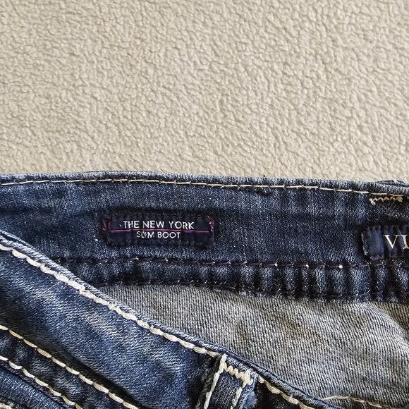 Vigoss Slim Boot Jeans Womens 31Wx31.5L Medium Wash Stretch Waist New York Fit - Picture 11 of 12